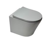 Swiss Aqua Technologies - WC suspendu Infinitio gris mat sans bride et fixations invisibles + abattant frein de chute (GreyInfinitio) - GreyInfinitio
