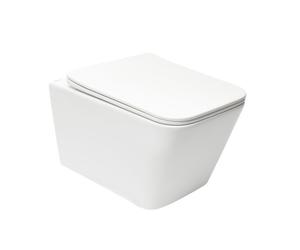 Swiss Aqua Technologies WC suspendu Infinitio sans bride Design, fixations invisibles + Abattant softclose (SquareInfinitio)