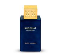 Swiss Arabian Shaghaf Oud Azraq Eau de Parfum Unisexe 75ML - Un Oud Ambre Doré Luxueux avec Miel, Épices et Cuir Riche - Un Parfum de Succès et de Sophistication