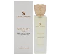 Swiss Arabian Shaghaf Oud Brume capillaire unisexe 50 ml - Parfum safran, bois d'agar et oud - Brillance nourrissante, protection UV et douceur pour des cheveux luxueux