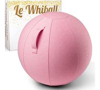 Swiss Ball Original WHIBALL - Siege Ballon de Bureau, pour la Maison ou Le Yoga et Fitness - Ø 65cm - avec Tissu d’ameublement résistant et Lavable - Ideal Grossesse pour Assise Dynamique (Rose)
