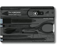 Swiss Card,Carte Multifonction,Taille De La Carte De Crédit,10 Fonctions,Stylo,Ciseaux,Noir Transparent.[T203]