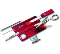 Swiss Card Lite,Multitool De Poche Suisse,13 Fonctions,Led,Loupe,Rouge Transparent.[T93]