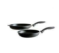 SWISS DIAMOND XD602i Set de 2 Poêles Aluminium Moulé sous Pression/Cristaux de Diamant Noir 24/28 cm