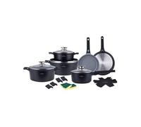 Swiss Haus Batterie de cuisine 19 pièces Tous feux induction Noir SH-LG3019B