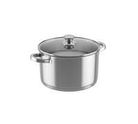 SWISS HAUS Marmite Acier Inoxydable avec Couvercle Verre 28 cm Argent