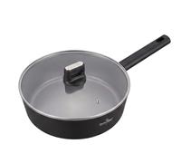 SWISS HAUS Poêle Profonde de Cuisson 24cm avec Couvercle en Verre Noir