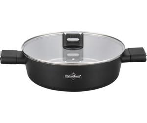 SWISS HAUS Sauteuse 28x8,5cm avec couvercle tous feux dont induction Noir