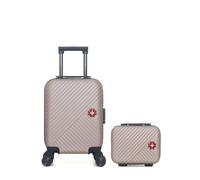SWISS KOPPER - Lot de 2 - Valise cabine XXS et vanity SPIEZ - ROSE