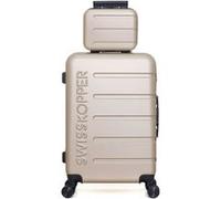 swiss kopper - lot de 2 - valise weekend et vanity aigle - beige BEIGE G