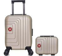 swiss kopper - lot de 2 - valises cabine xxs et vanity ruti - beige BEIGE G