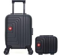 swiss kopper - lot de 2 - valises cabine xxs et vanity ruti - noir NOIR G