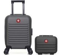 swiss kopper - lot de 2 - valises cabine xxs et vanity wil - gris fonce GRIS FONCE G