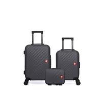 SWISS KOPPER - LOT DE 3 - Valise Cabine, Valise Cabine XXS et Vanity SPIEZ - NOIR