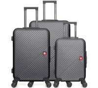 swiss kopper - lot de 3 - valise grand format, valise weekend et valise cabine spiez - gris fonce GRIS FONCE G