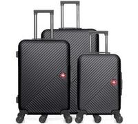 swiss kopper - lot de 3 - valise grand format, valise weekend et valise cabine spiez - noir NOIR G