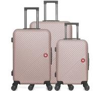 swiss kopper - lot de 3 - valise grand format, valise weekend et valise cabine spiez - rose dore ROSE DORE G