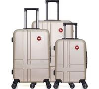 swiss kopper - lot de 3 - valise grand format, valise weekend et valise cabine uster - beige BEIGE G