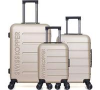 swiss kopper - lot de 3 - valise weekend, valise cabine et valise cabine xxs aigle - beige BEIGE G