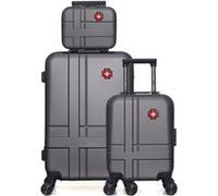 swiss kopper - lot de 3 - valise weekend , valise cabine xxs et vanity uster - gris fonce GRIS FONCE G