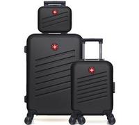 swiss kopper - lot de 3 - valise weekend , valise cabine xxs et vanity zurich - noir NOIR G