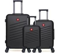 swiss kopper - lot de 3 - valises weekend, cabine et cabine xxs zurich - noir NOIR