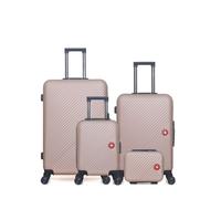 SWISS KOPPER - LOT DE 4 - Valise Grand Format, Valise Week-end, Valise Cabine XXS et Vanity SPIEZ - ROSE