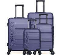 swiss kopper - lot de 4 - valise grand format, valise weekend, valise cabine, valise cabine xxs aigle - marine MARINE G