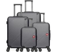 swiss kopper - lot de 4 - valise grand format, valise weekend, valise cabine, valise cabine xxs spiez - gris fonce GRIS FONCE G