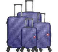 swiss kopper - lot de 4 - valise grand format, valise weekend, valise cabine, valise cabine xxs spiez - marine MARINE