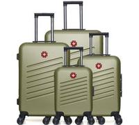 swiss kopper - lot de 4 - valise grand format, valise weekend, valise cabine, valise cabine xxs zurich - kaki KAKI G
