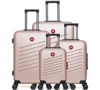 swiss kopper - lot de 4 - valise grand format, valise weekend, valise cabine, valise cabine xxs zurich - rose dore ROSE DORE G