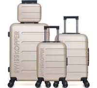 swiss kopper - lot de 4 - valise weekend, valise cabine, valise cabine xxs et vanity aigle - beige BEIGE G