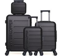 swiss kopper - lot de 4 - valise weekend, valise cabine, valise cabine xxs et vanity aigle - noir NOIR G
