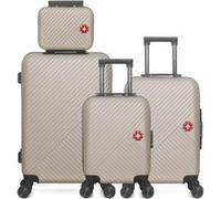 swiss kopper - lot de 4 - valise weekend, valise cabine, valise cabine xxs et vanity spiez - beige BEIGE G
