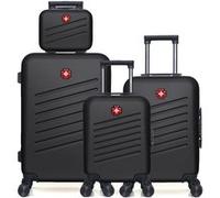 swiss kopper - lot de 4 - valise weekend, valise cabine, valise cabine xxs et vanity zurich - noir NOIR G