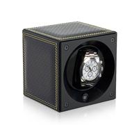 Swiss Kubik Remontoir Masterbox Rc - Noir Perforé / Couture Décorative Jaune
