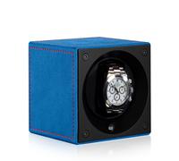 Swiss Kubik Remontoir Masterbox Velour Passion - Bleu / Couture Décorative Rouge