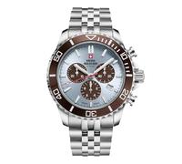 Swiss Military by Chrono SM340103.06 Montre chronographe à quartz pour homme avec bracelet en métal et bracelet en métal Argenté