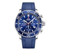 Swiss Military by Chrono SM340103.08 Montre chronographe à quartz pour homme avec bracelet en caoutchouc Montre analogique pour homme Bleu