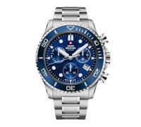 Swiss Military by Chrono SM34101.02 Montre chronographe à quartz pour homme avec bracelet en métal et bracelet en métal Argenté, Bracelet