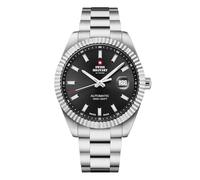 Swiss Military by Chrono SMA34110 Montre automatique pour homme avec bracelet en acier inoxydable et verre saphir 10 ATM, argenté