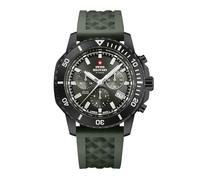 Swiss Military by Chrono SMS34113.06 Montre solaire chronographe à quartz pour homme avec bracelet en caoutchouc Montre analogique pour homme Vert