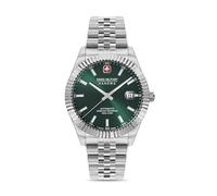Swiss Military Hanowa SMWGL0002103 Montre Automatique pour Homme Verre Saphir Diligenter, Argenté/Vert, Bracelet