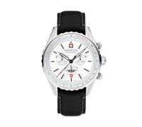 SWISS MILITARY Hanowa SMWGC0000302 Afterburn Chrono Montre pour Homme avec Bracelet en Cuir véritable et Verre Saphir, Noir, lanière