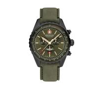 Swiss Military SMWGC0000340 Montre à Quartz analogique pour Homme avec Bracelet en Cuir, Vert, Sangles