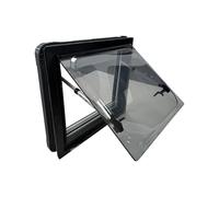 SWISS Outdoor Fenêtre basculante en verre acrylique 500 x 400 cm, certifiée ECE R43, double vitrage, store et protection anti-moustiques, cache noir, isolé, camping-car, van, camion, caravane