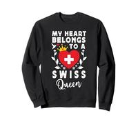 Swiss Queen Swiss Wife Girlfriend Switzerland Flag Sweatshirt
