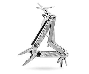 Swiss+Tech Pince Multifonction 17 en 1 avec Structure Autoverrouillée, Tête de Pince en Acier Inoxydable, Couteau en 8Cr13MoV, Motif Exquis, Couleur d’Argent Mate, Pour Camping, Randonnée