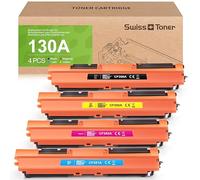 swiss toner 1 lot de cartouches de toner compatibles avec HP CF350A CF351A CF352A CF353A pour imprimante HP Color Laserjet Pro MFP M176n M177fw
